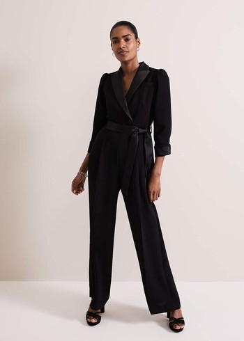 Phase Eight Kylie Tux Jumpsuit Black USA | 8975613-VR